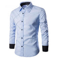 Slim Fit Geometric Stitch Dress Shirt