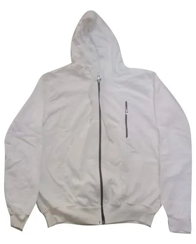Classic White Zip-Up Hoodie